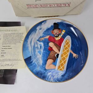 RED SKELTON COLLECTION COLLECTOR PLATE IRONING WAVES 2445/10000 IN BOX COA